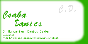 csaba danics business card